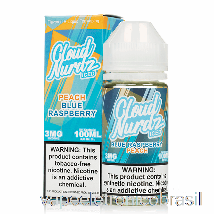 Vape Recarregável Iced Pêssego Azul Framboesa - Nuvem Nurdz - 100ml 0mg